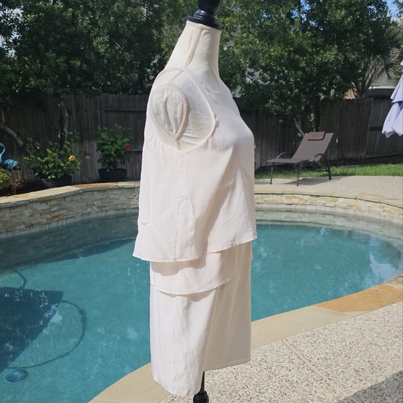 Tibi new york Solid Silk Layered Dress 100% silk 6 - Picture 6 of 15